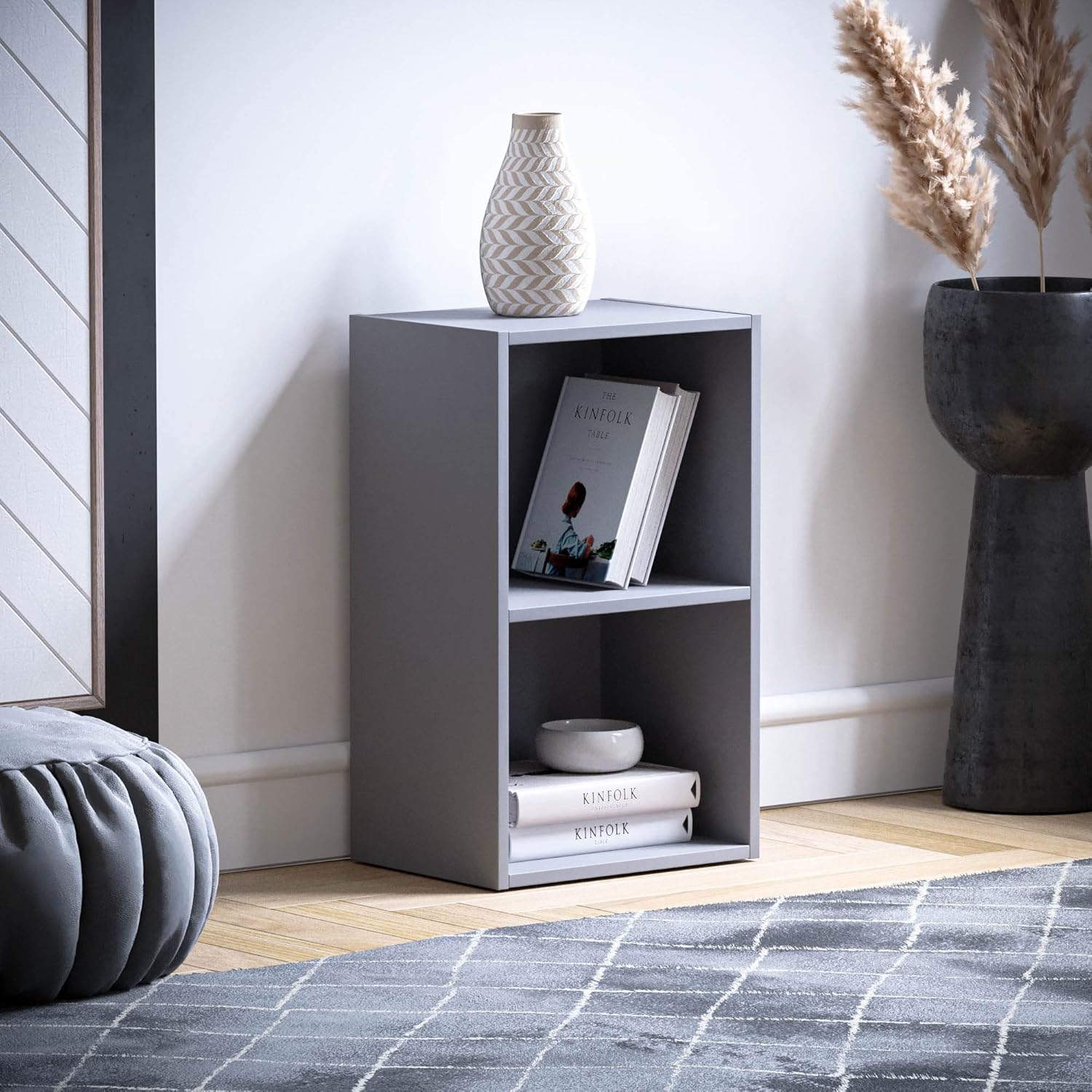 Vida Designs - Oxford 2 niveaux - 54x32x24cm - Bibliothèque moderne, gris