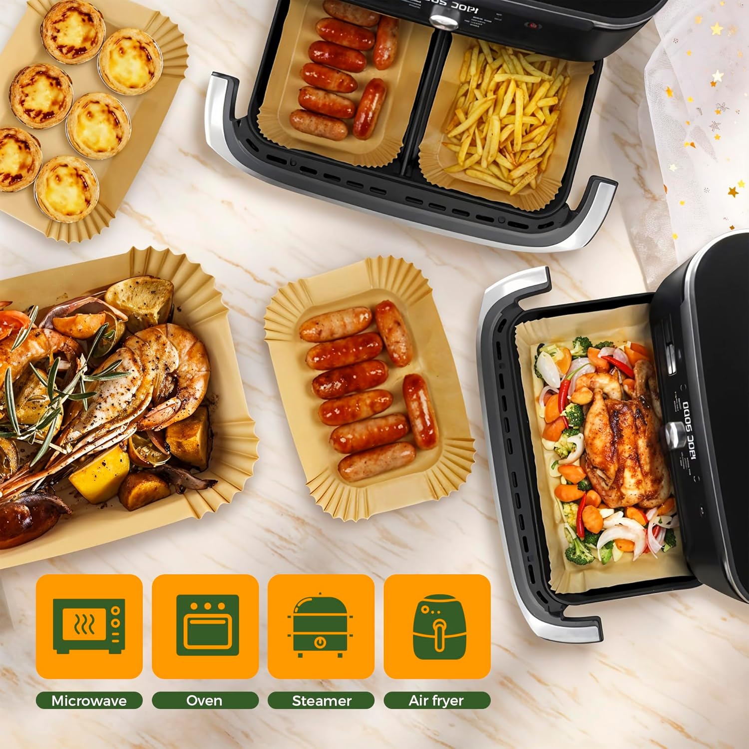 Doublures jetables pour friteuse - compatible 10L - lot 225 - accessoires antiadhésifs cuisson AF500UK