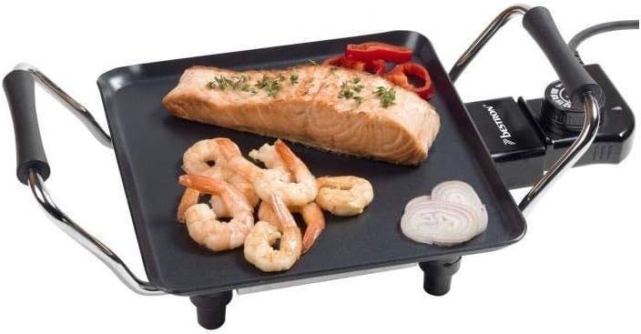 Bestron - Plancha électrique - compact - anti-adhésif, réglage température, 2 personnes