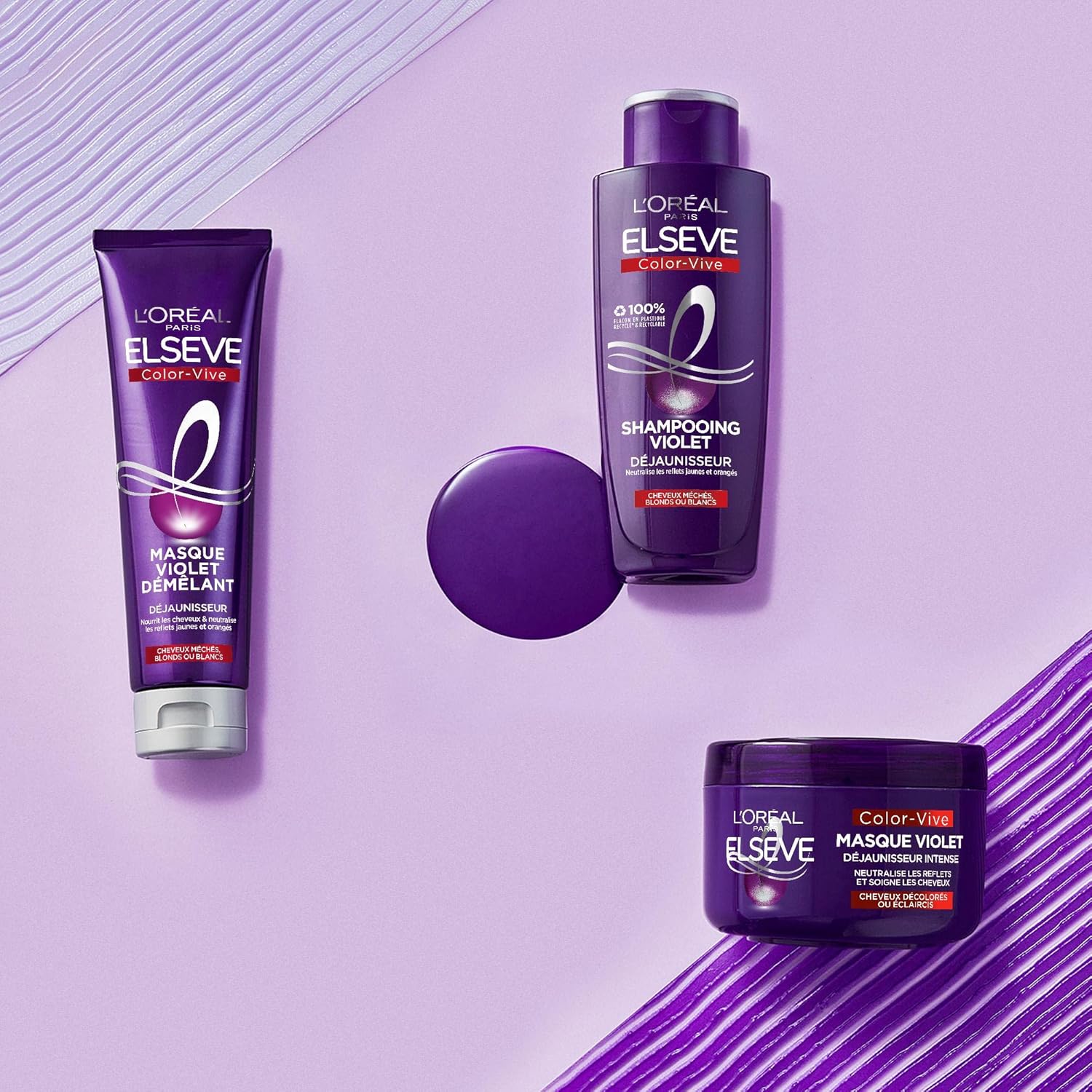 L'Oréal Paris - Elseve Color-Vive - 3x200ml - shampoing violet anti-reflets jaunes