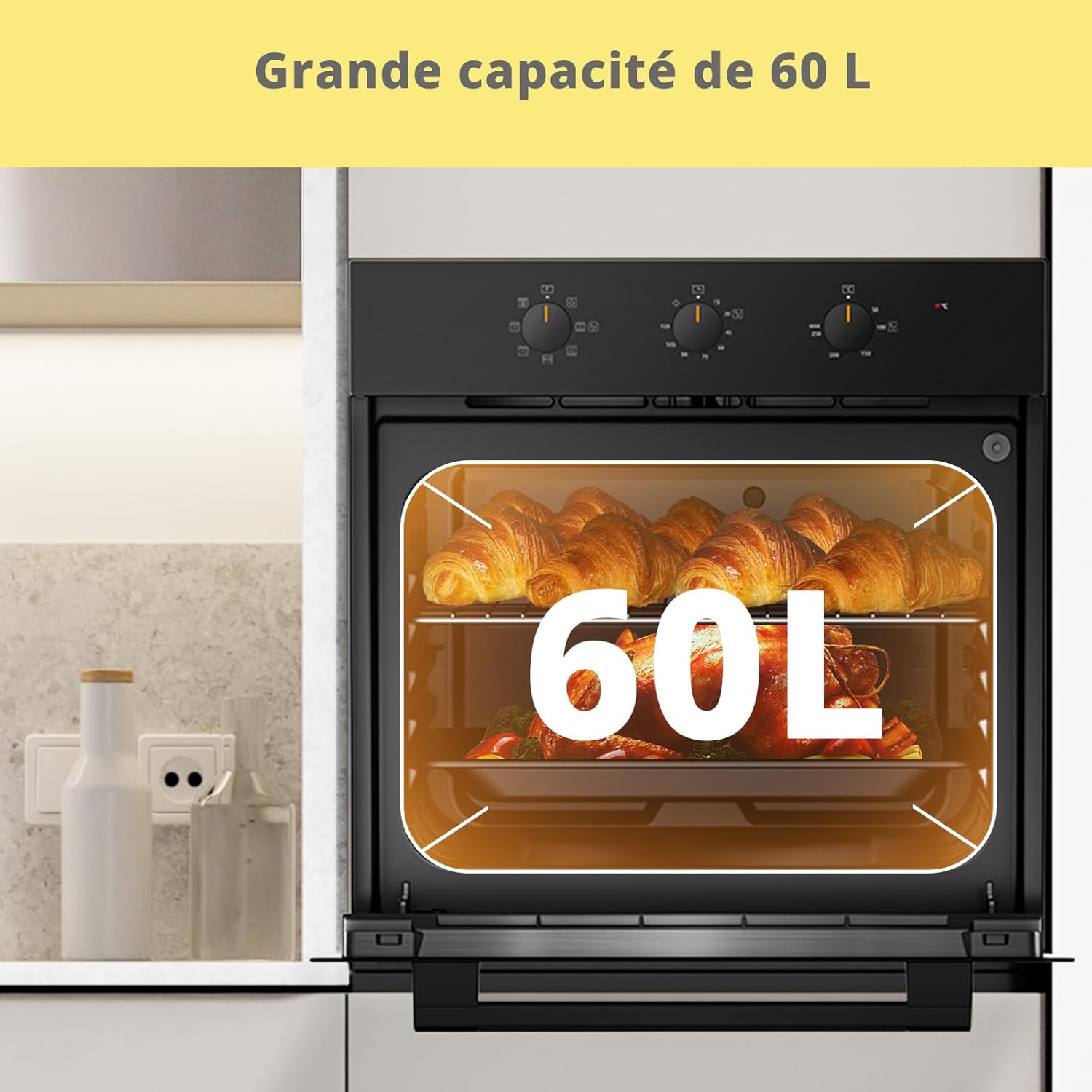 Comfee' - four encastrable série 60 cm, 60L, 8 fonctions, vapeur, CBO60M80M1-BK