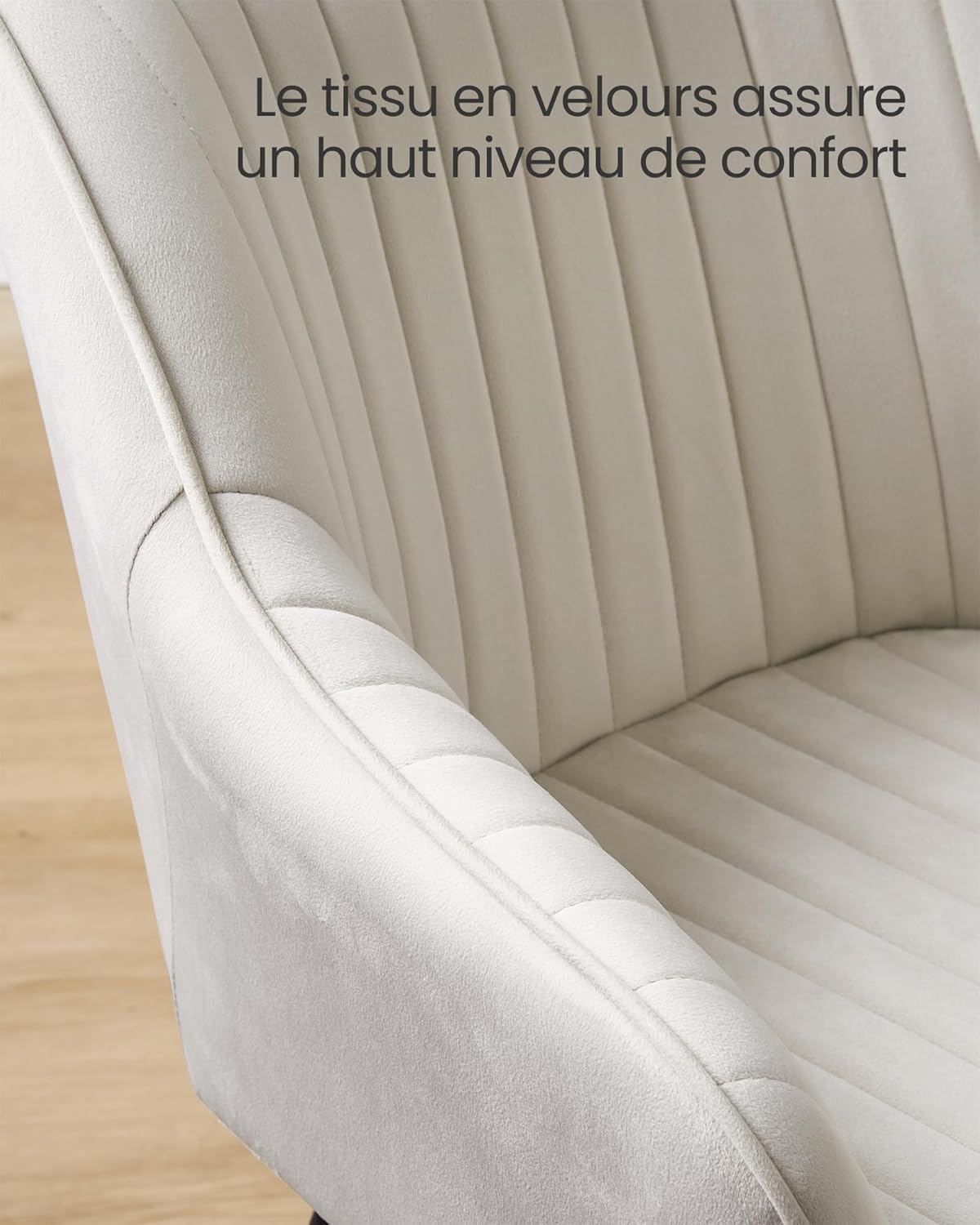 SONGMICS - fauteuil velours, accoudoirs, métal, 120 kg, LDC087W01