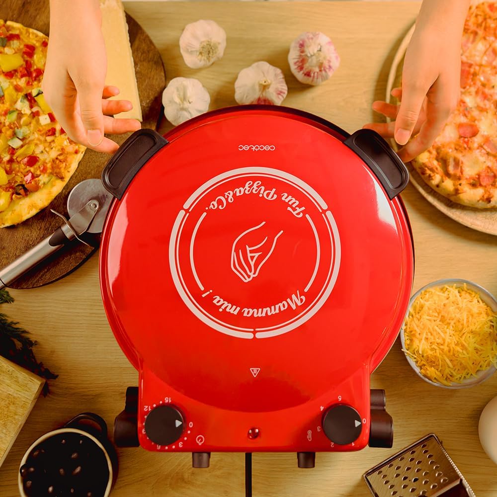 Cecotec - Fun Pizza&Co Mamma Mía - 1200W, 420ºC, pierre, minuteur 15min