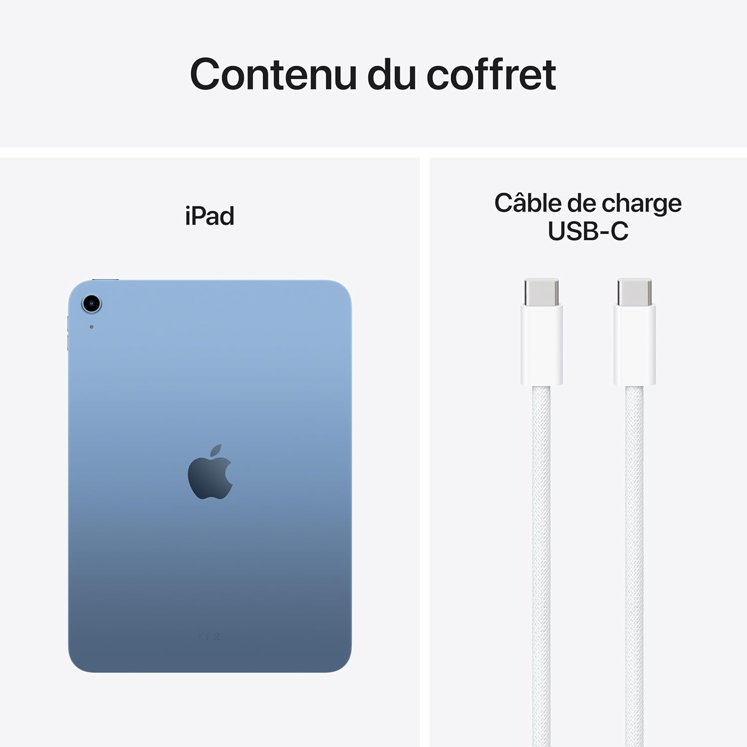 Apple - iPad (série A16) - 11 pouces - 512Go, Wi-Fi 6, Touch ID, bleu