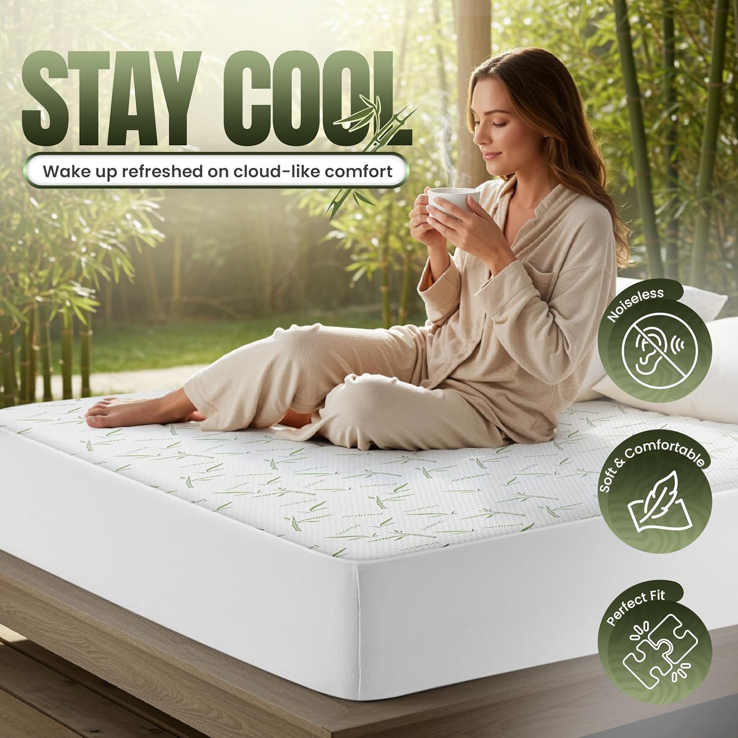 Utopia Bedding - Protège-matelas Premium King - imperméable, Oeko-Tex, viscose, drap housse, respirant