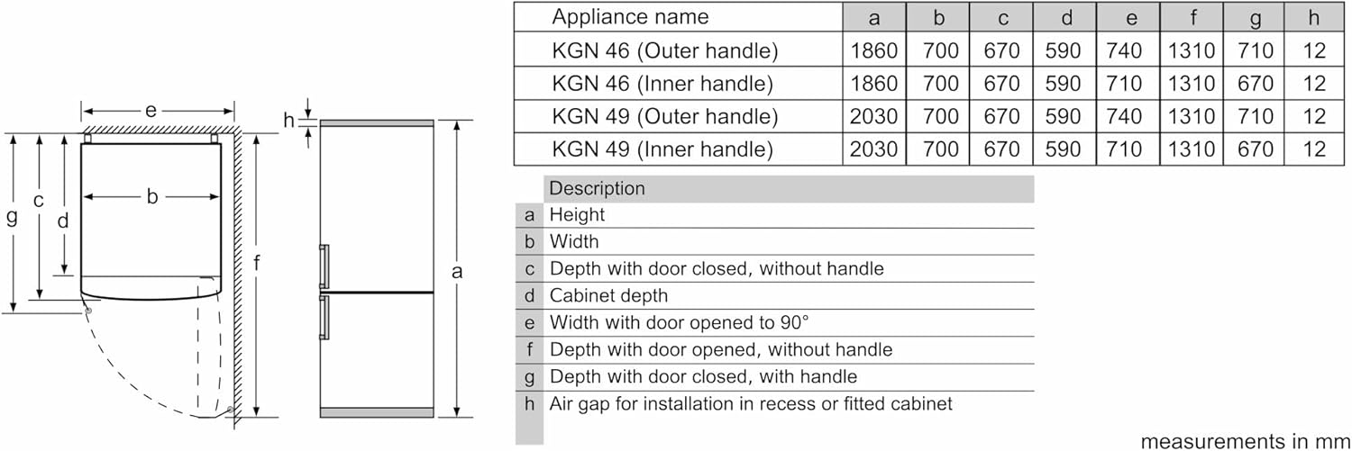 Bosch - combiné série 4, 203x70cm, blanc, réfrigérateur KGN49XWEA