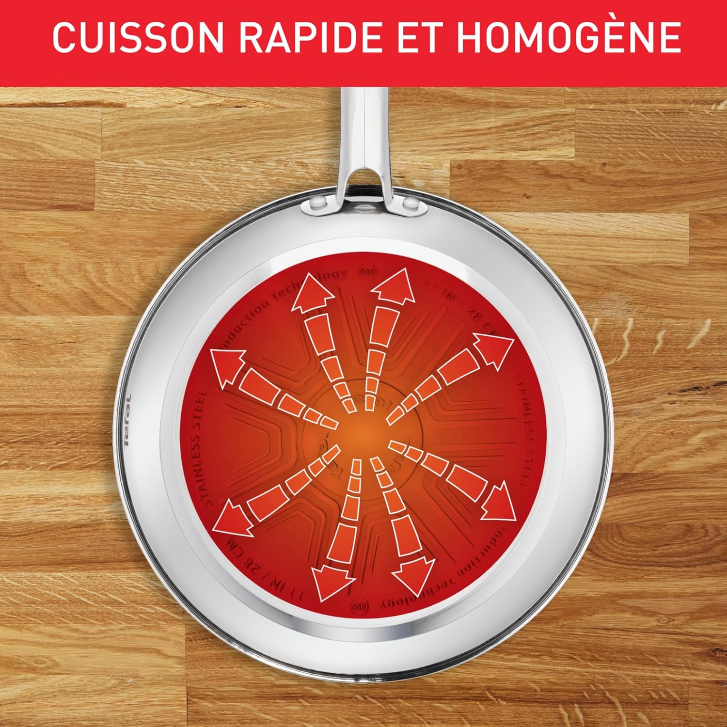 Tefal - Duetto - poêle 32 cm, induction, inox, antiadhésif, A7040863