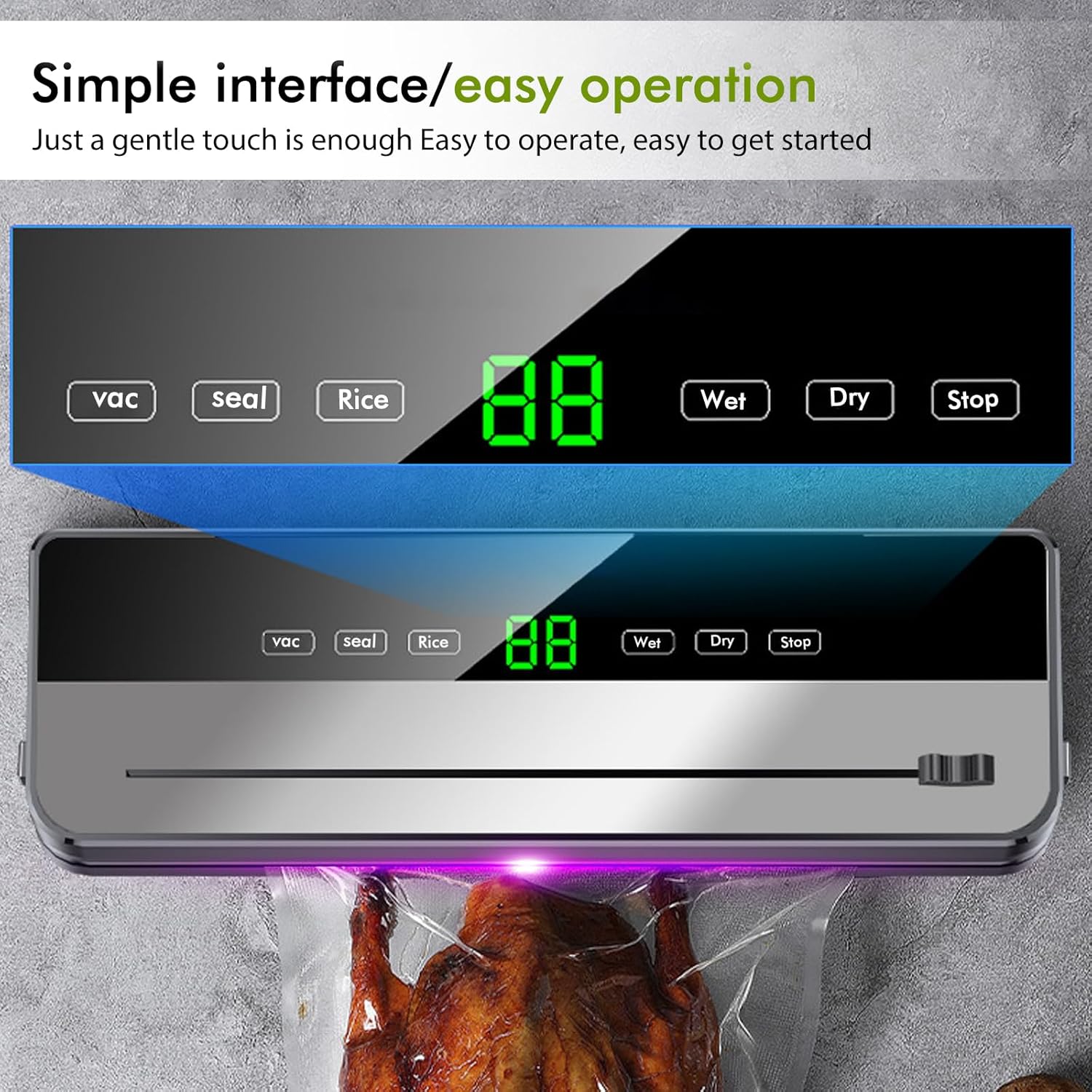 Machine sous vide alimentaire - multifonction sec/humide - 10 sacs inclus