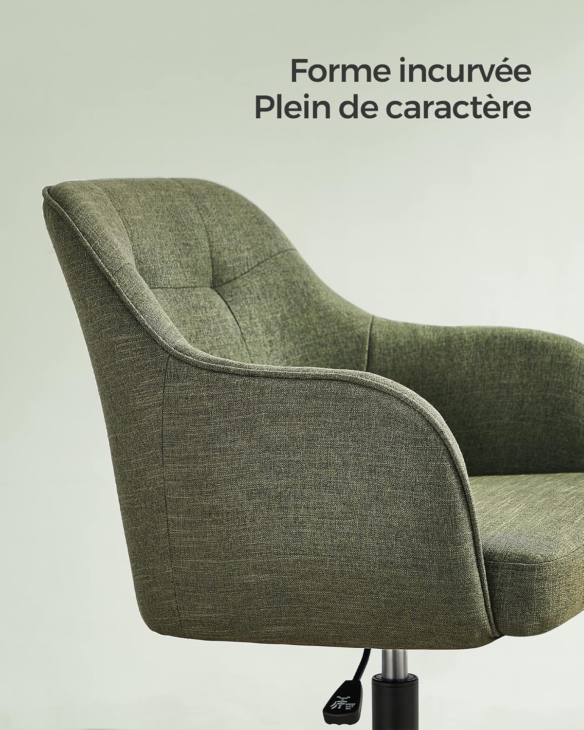 SONGMICS - fauteuil ergonomique - tissu coton-lin - acier, 110kg, réglable - OBG019C01