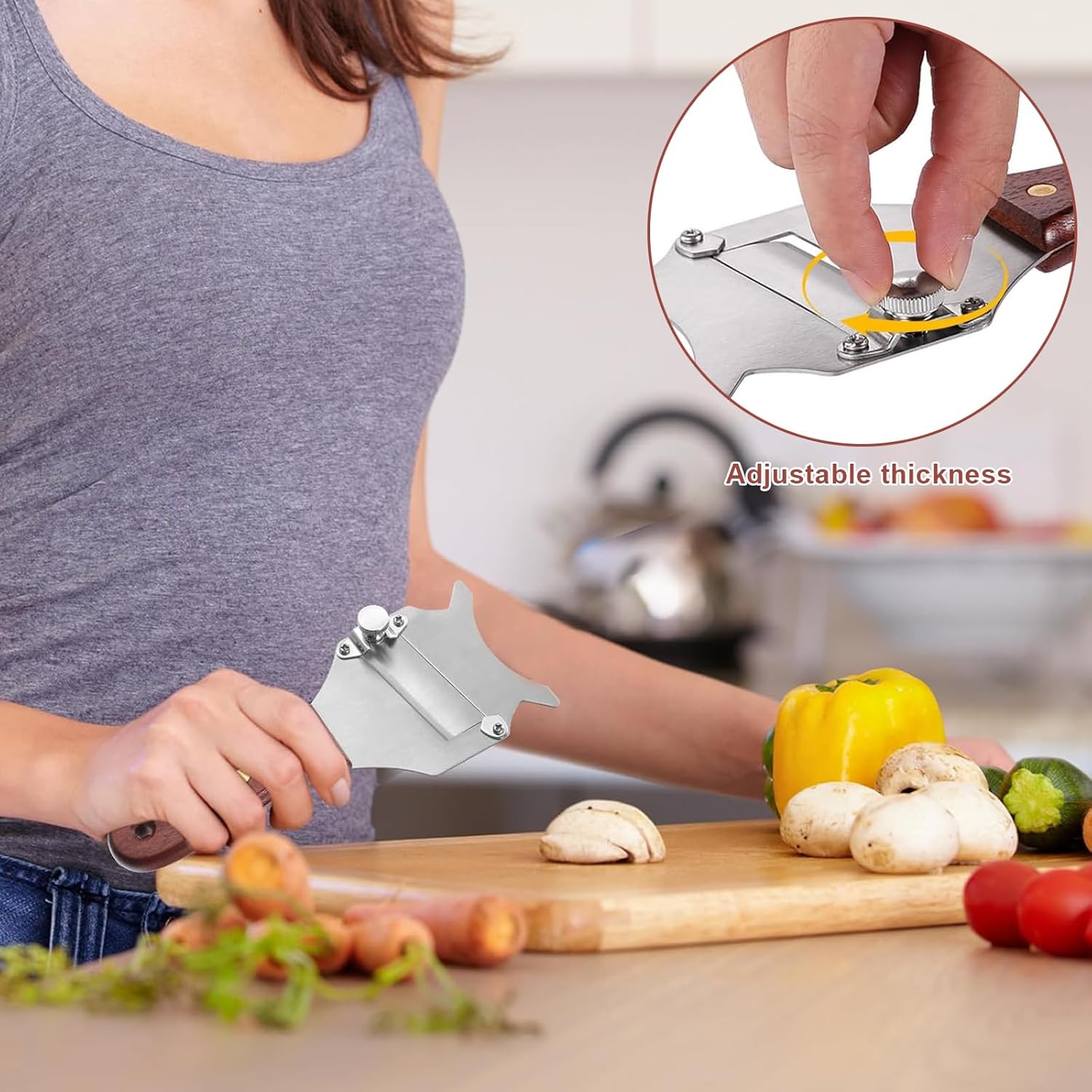 Coupe Truffe - trancheuse inox réglable 19,5x8 cm, multi-usages