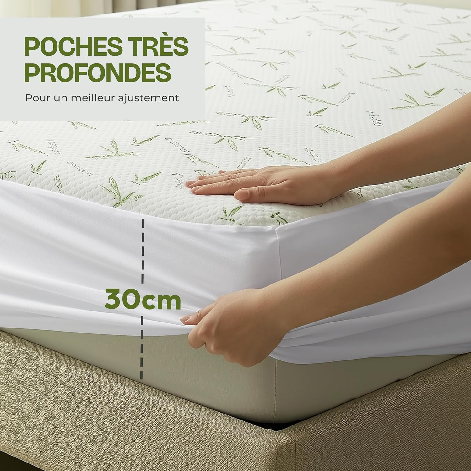 Utopia Bedding - Protège Matelas Premium - 160x190x30 cm - Imperméable, Respirant, Certifié Oeko-Tex