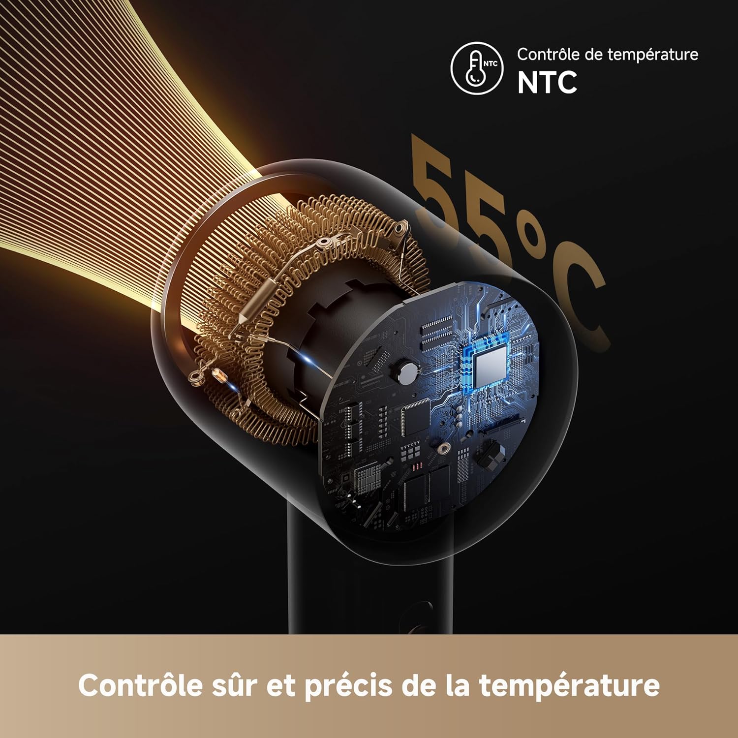 Dreame - Hair Glory Mix - 336g - 110000 tr/min, 3 embouts, 300M ions, NTC