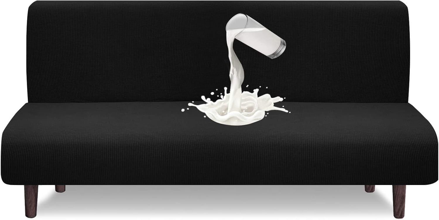 Granbest - housse futon sans bras - noir - imperméable, élastique, antidérapante