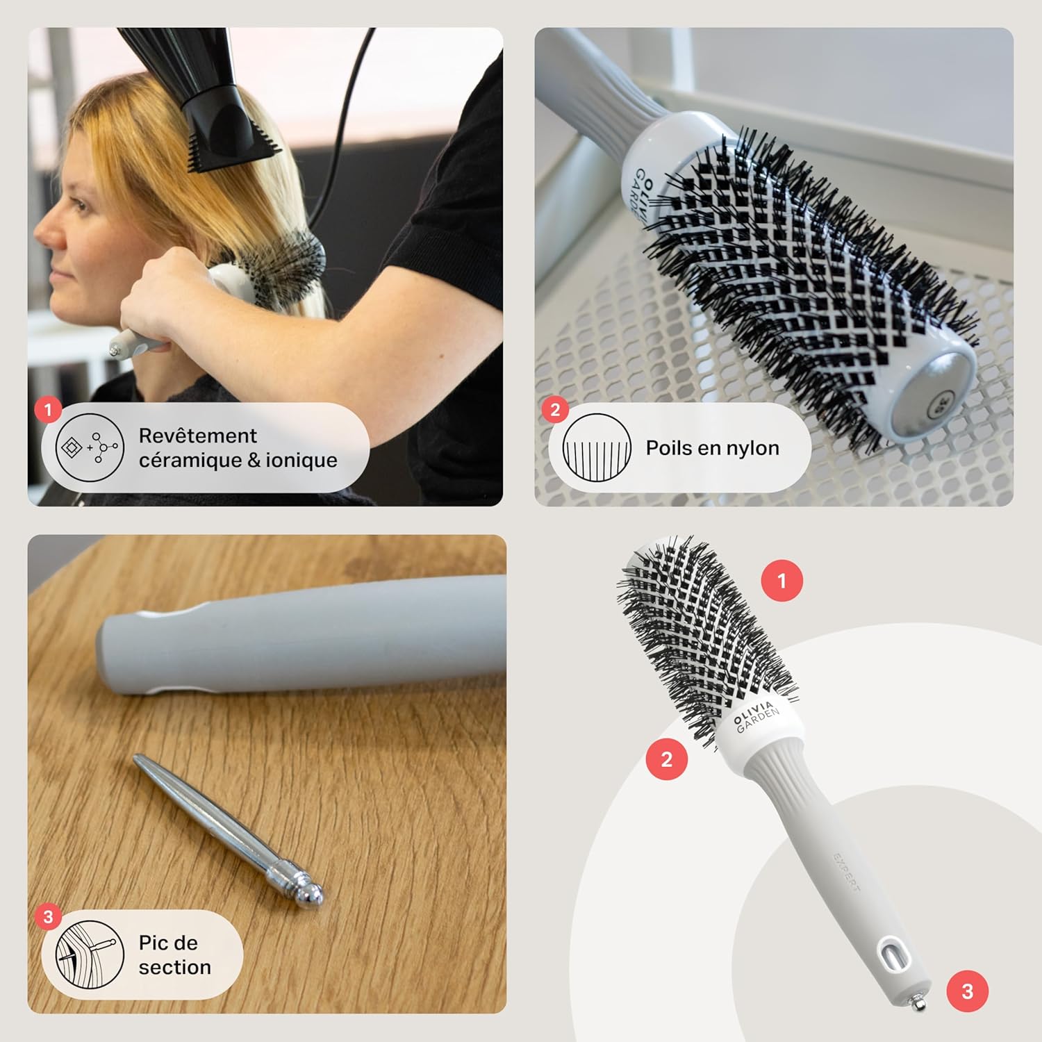 Olivia Garden - Expert Blowout Shine - ronde céramique antistatique - brushing ultra-brillant, sans frisottis