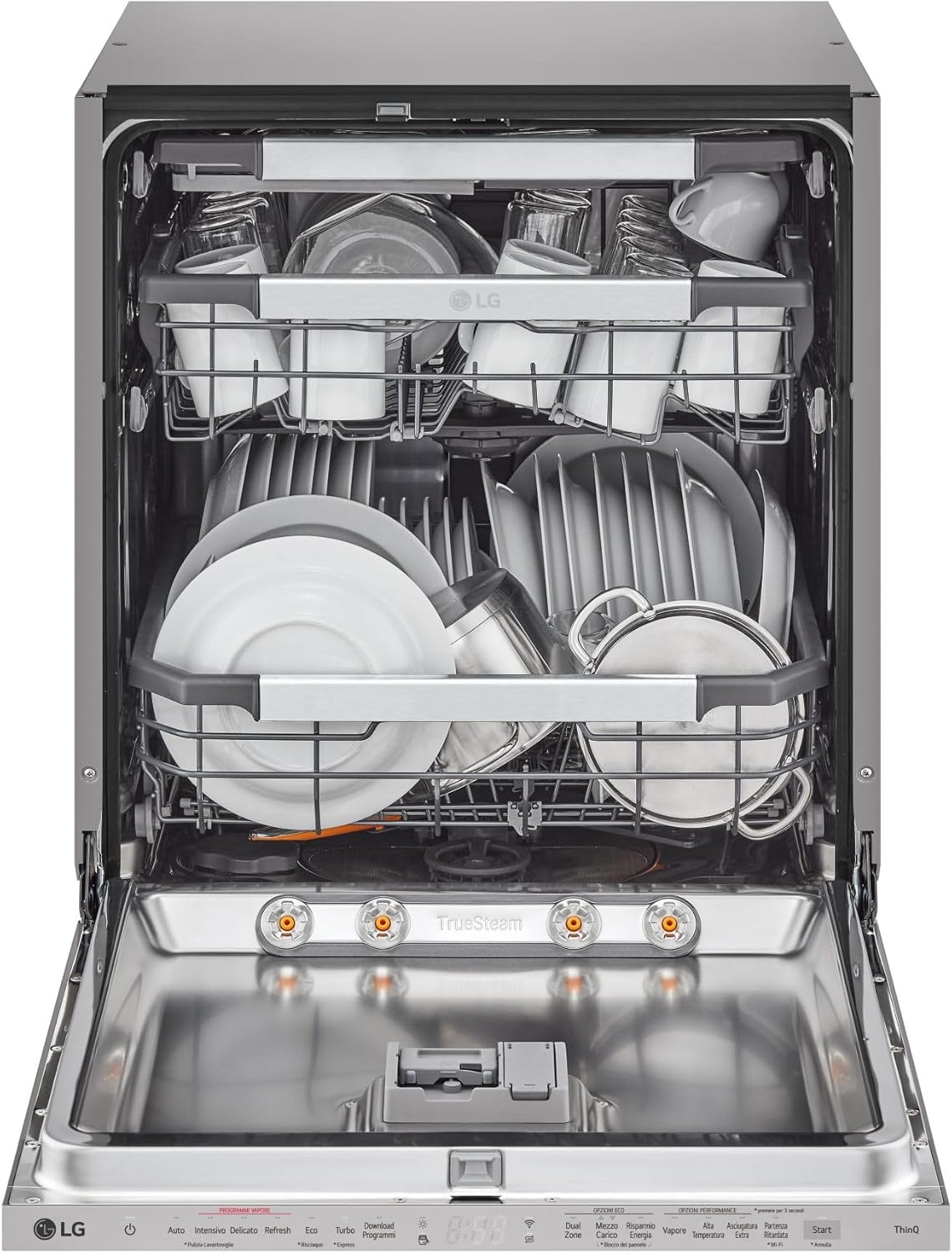 LG - Lave-vaisselle encastrable 14 couverts, inox, silencieux, DB475TXS