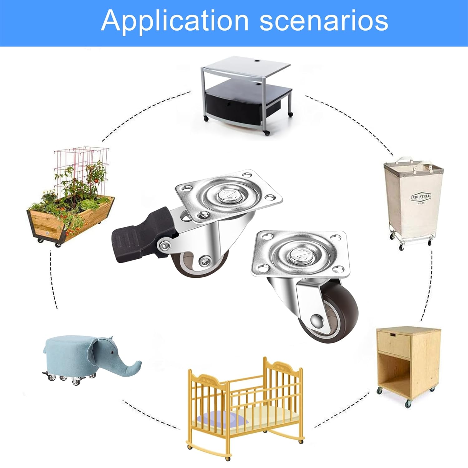 Roulettes pivotantes - 4 pièces 1