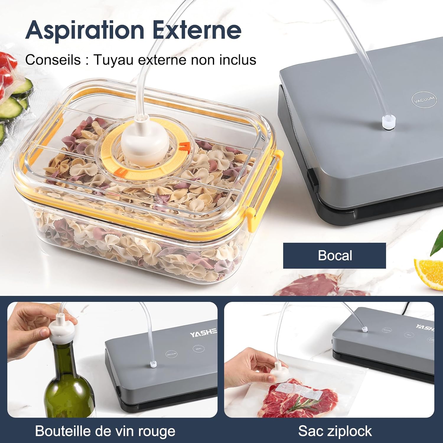YASHE - Machine Sous Vide 5 en 1 - modes sec/humide, multifonction, conservation aliments