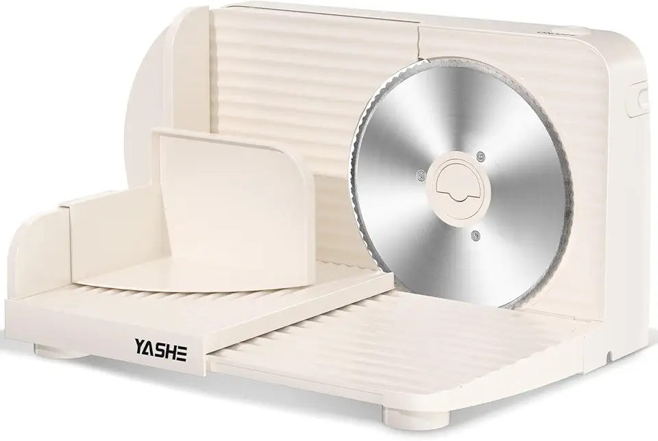 YASHE - trancheuse électrique pliable 17cm, 180W, épaisseur réglable, facile à nettoyer