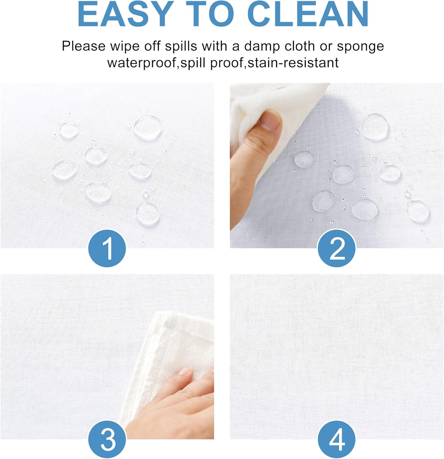 DWCN - nappe aspect lin lavable, imperméable 135x160cm, anti-tache