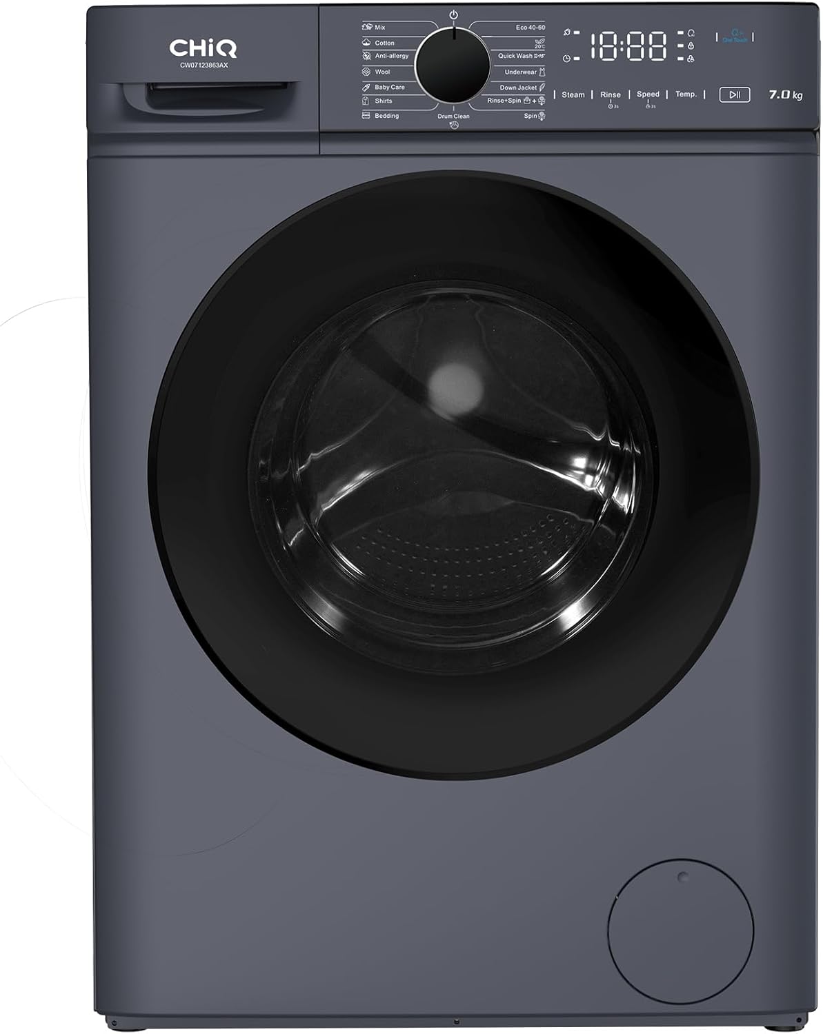 CHiQ - lave-linge compact, 7kg, 1200RPM, vapeur, classe A, 60x46.5x84cm - CW07123863AX