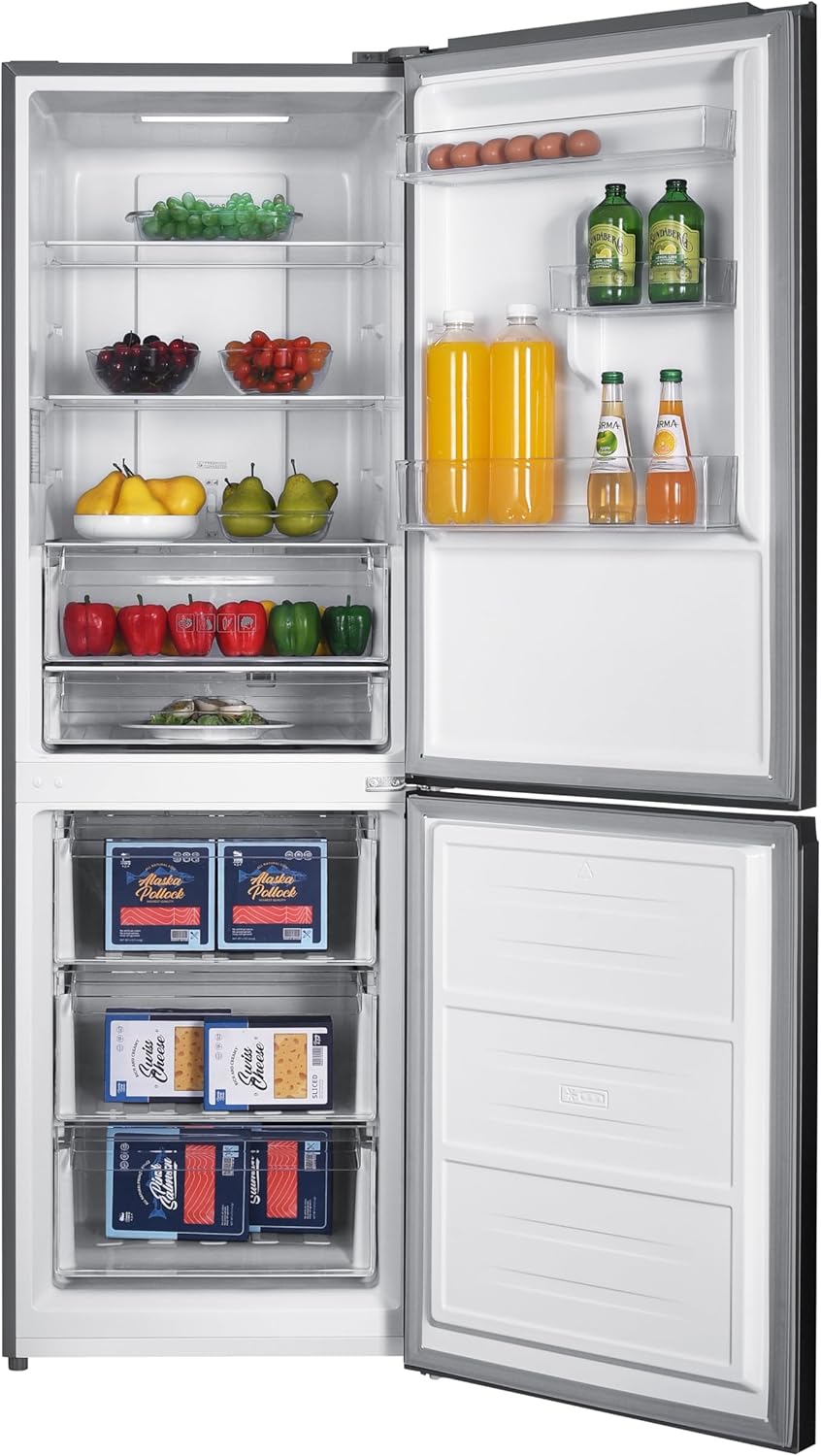 GEDTECH - Réfrigérateur combiné inox 323L No Frost congélateur bas GCB323NFIX