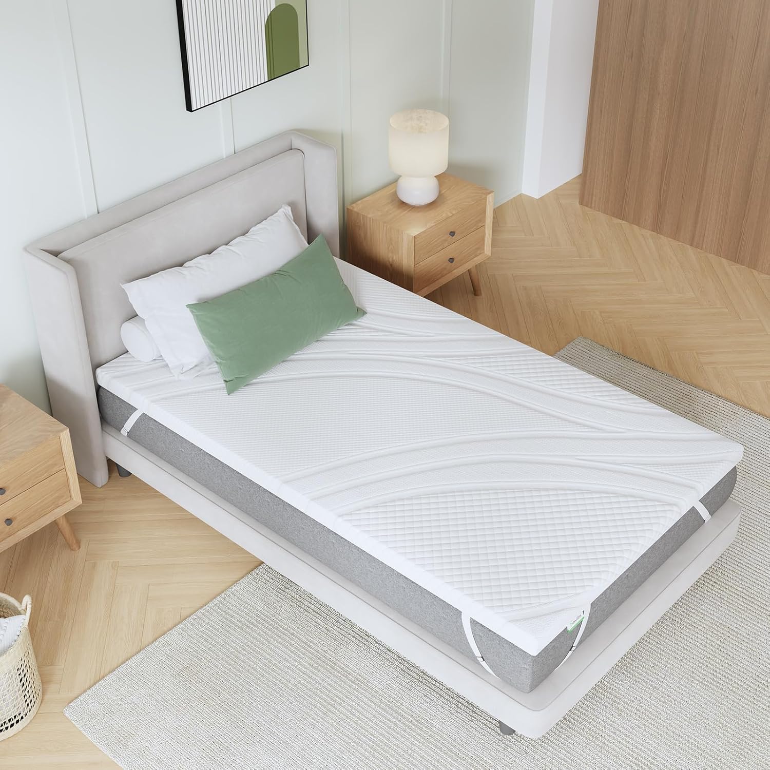 Novilla - Surmatelas Gel Memory 5cm 100x200cm - Antidérapant, Lavable, Certifié