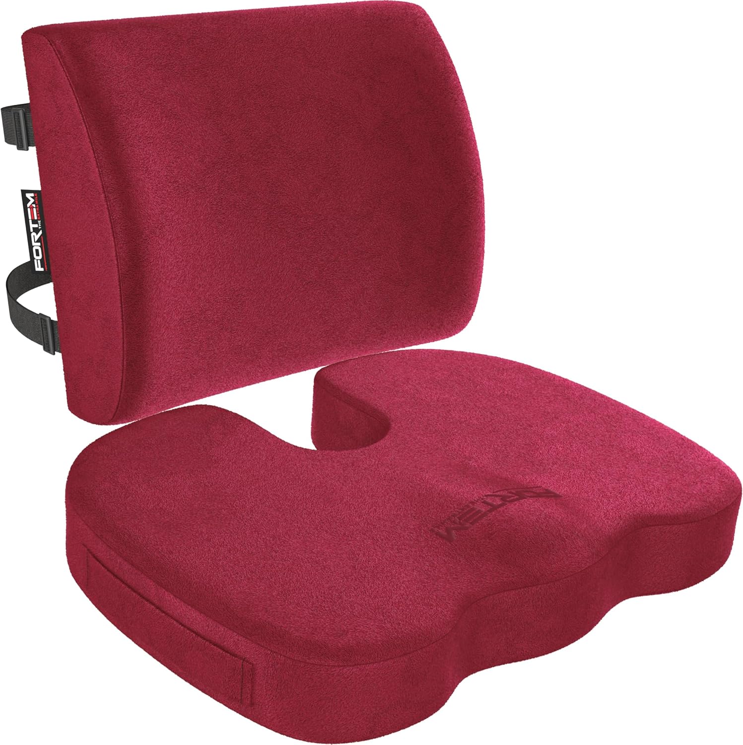 FORTEM - coussin lombaire et assise - mousse mémoire, antidérapant, soutien prolongé