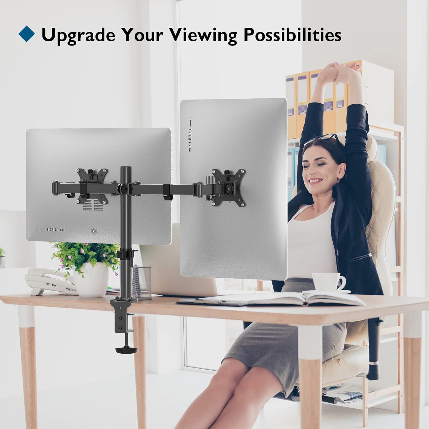 BONTEC - Support double écran 13-32'' pivotant réglable, 10kg/bras