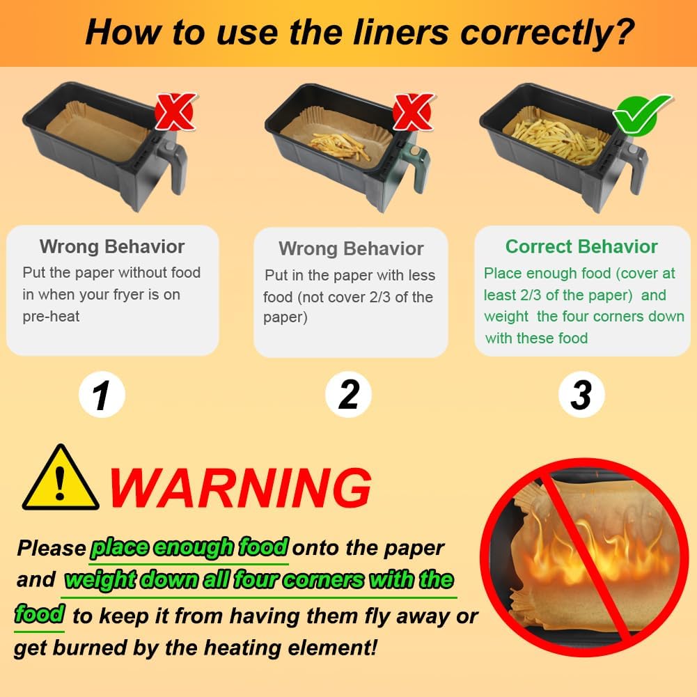 BYKITCHEN - Papier cuisson air fryer - 9,5L - 120 pièces, accessoires compatibles XL SL400EU