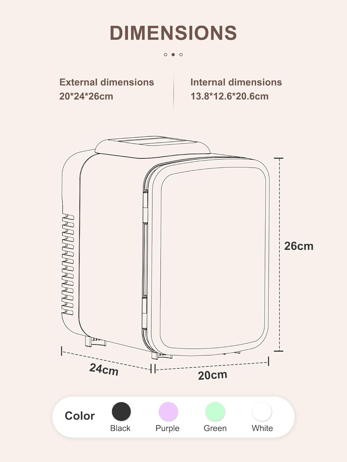 Reemix - Mini Frigo - 4L, 6 canettes - Chaud/froid, silencieux, 12V/240V