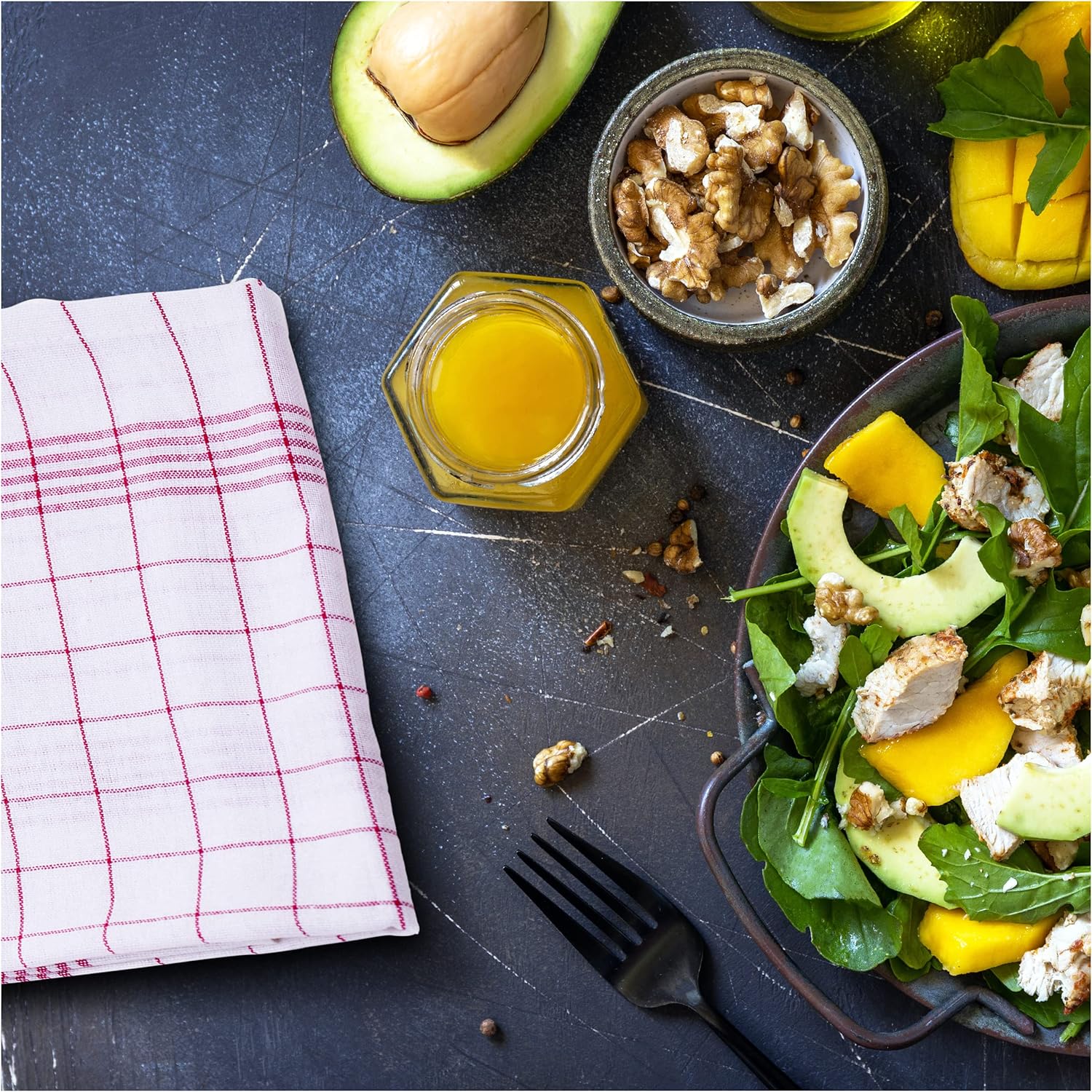 Amago - torchons (lot de 10), 50x70cm - rouge, coton absorbant