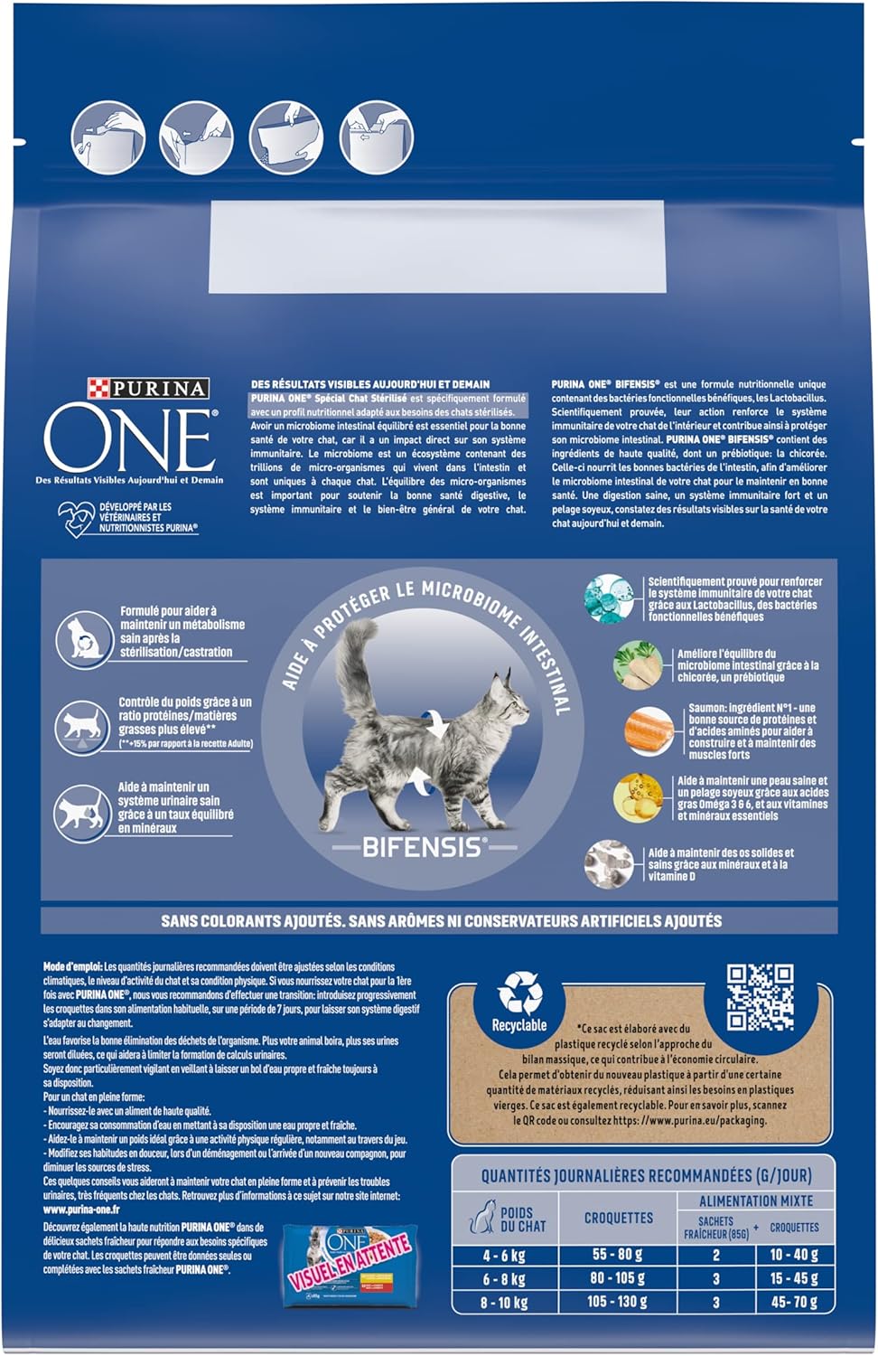 Purina One - Bifensis stérilisé - 4x3kg - Saumon, soutien immunitaire