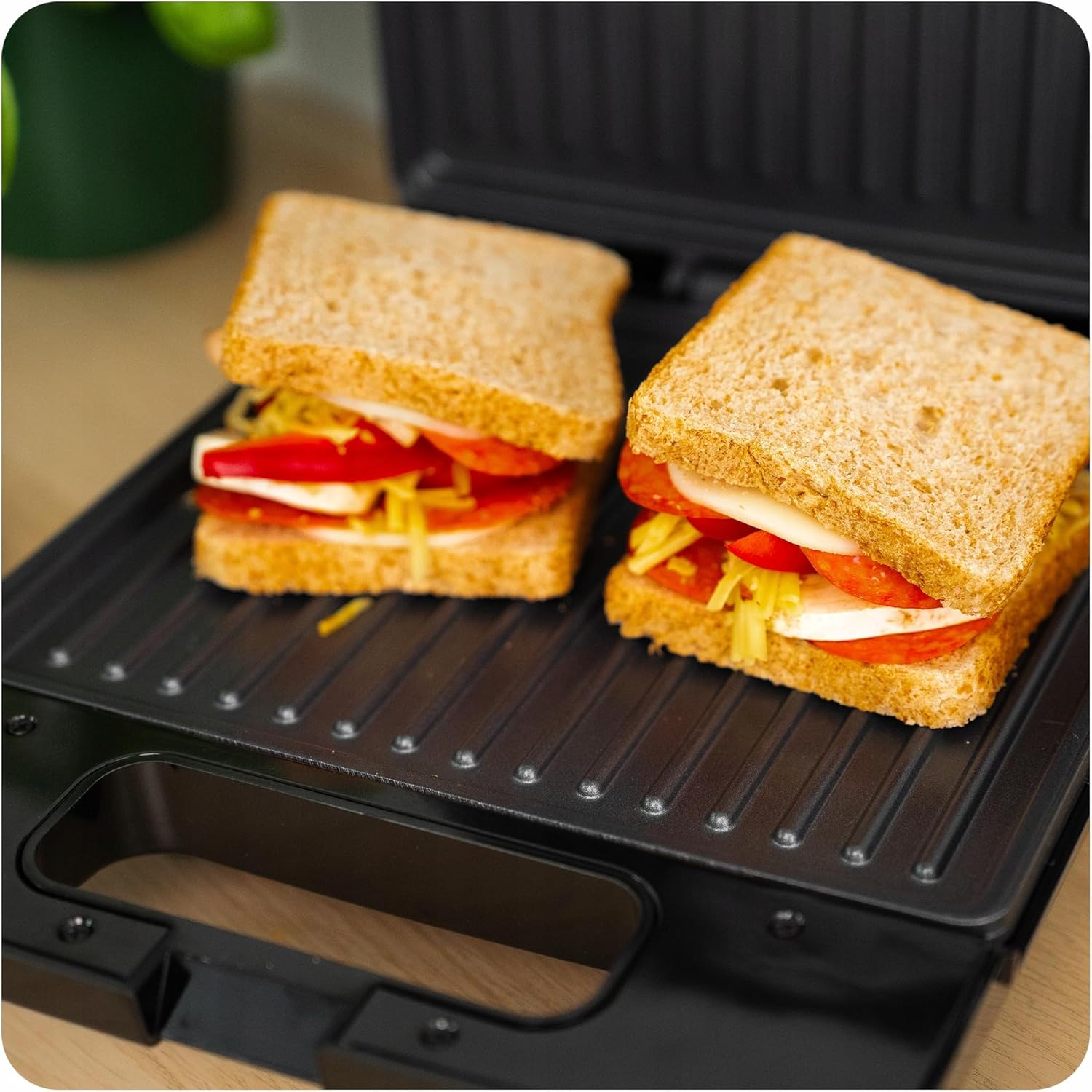 Grill panini inox compact 31,9x26,1 cm 1400W plaques antiadhésives