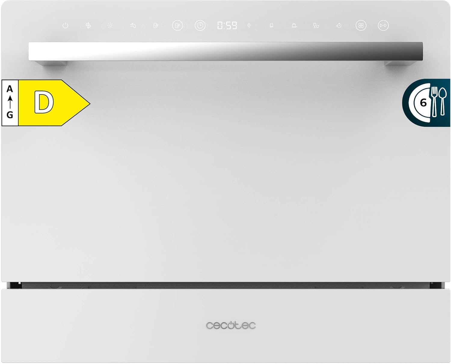 Cecotec - Bolero Aguazero 2400 - compact, 6 couverts, écran tactile, 1380W