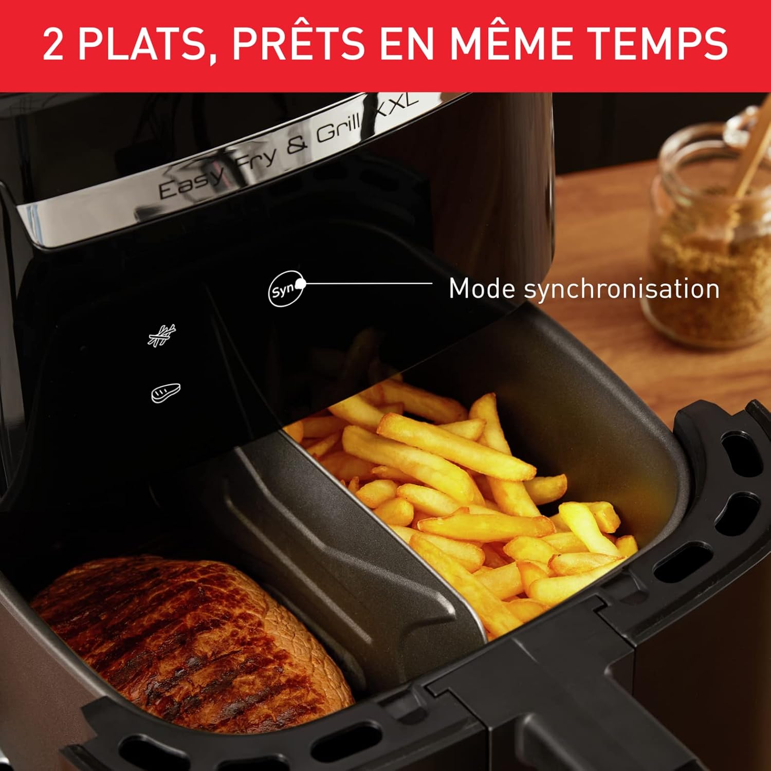Moulinex Easy Fry & Grill XXL - 6,5L - 8 programmes, séparateur, gril, EZ801810