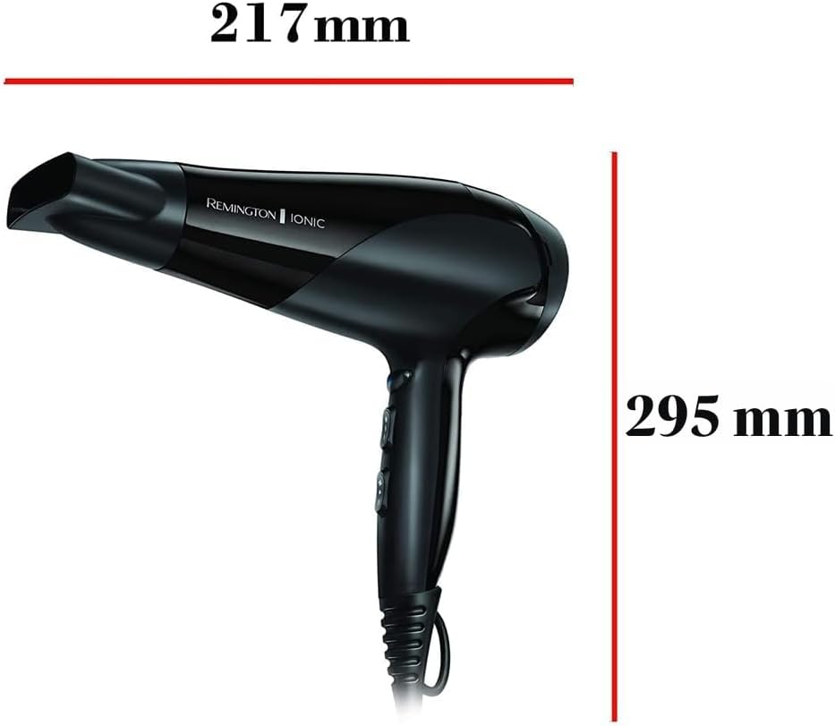 Remington - Sèche-cheveux Ionic Dry - 2200W, léger, 3 temp., 2 vitesses, D3198