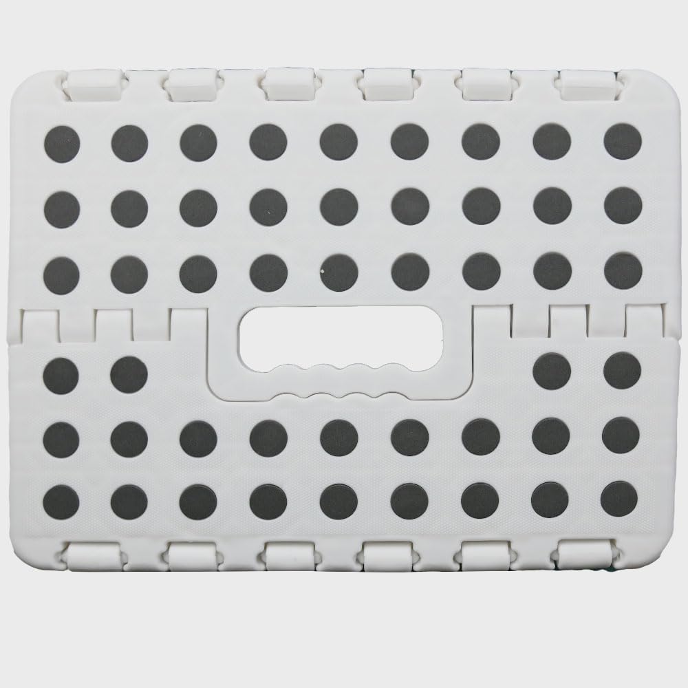 Armo - Tabouret Pliant Blanc - poignée, compact, 150 kg