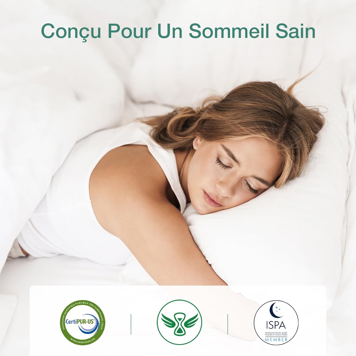 Novilla - Matelas mousse 7 zones - 140x200 cm - Housse amovible