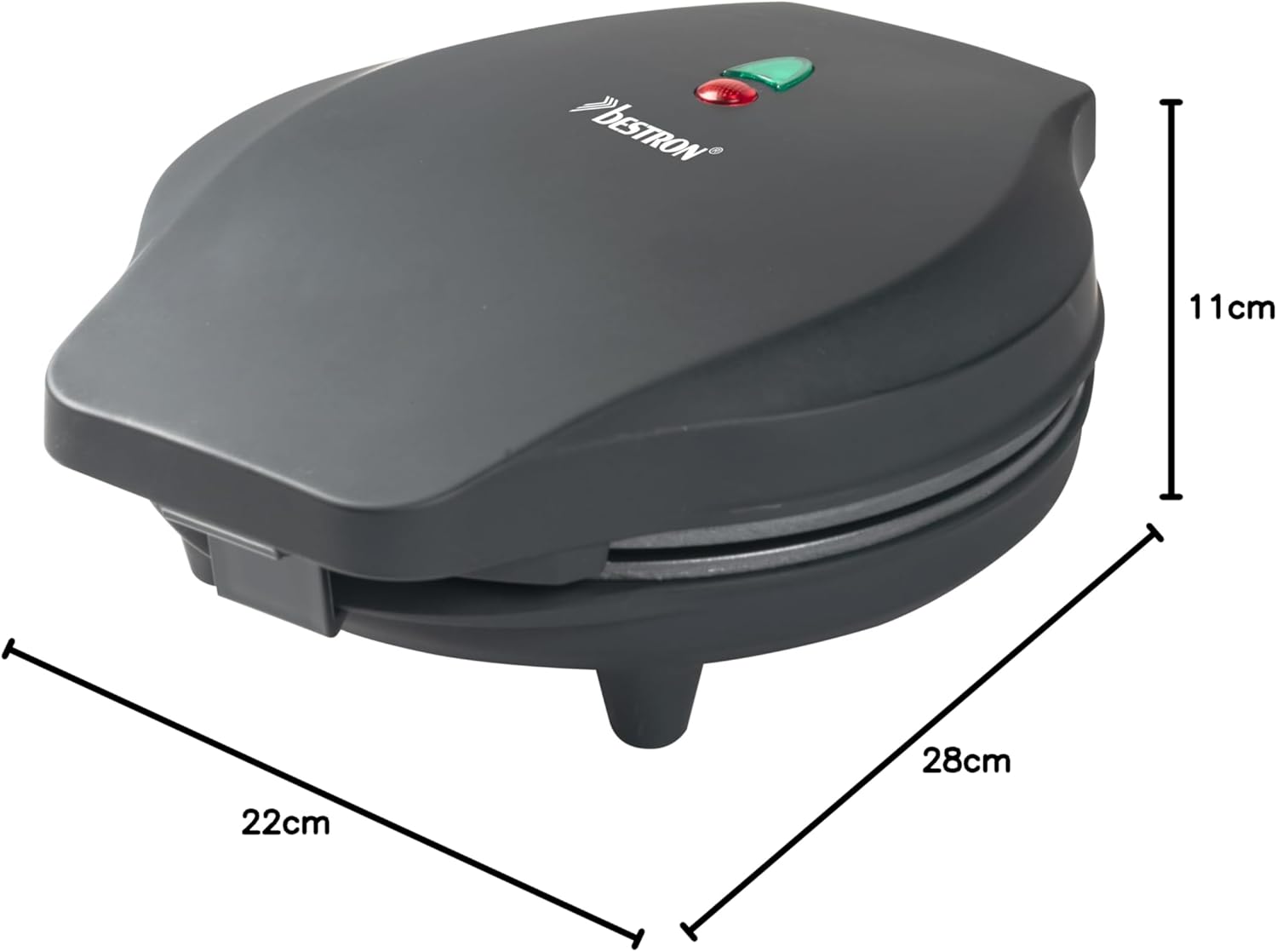 Bestron - Gaufrier à bulles, 700W, anti-adhésif, noir mat