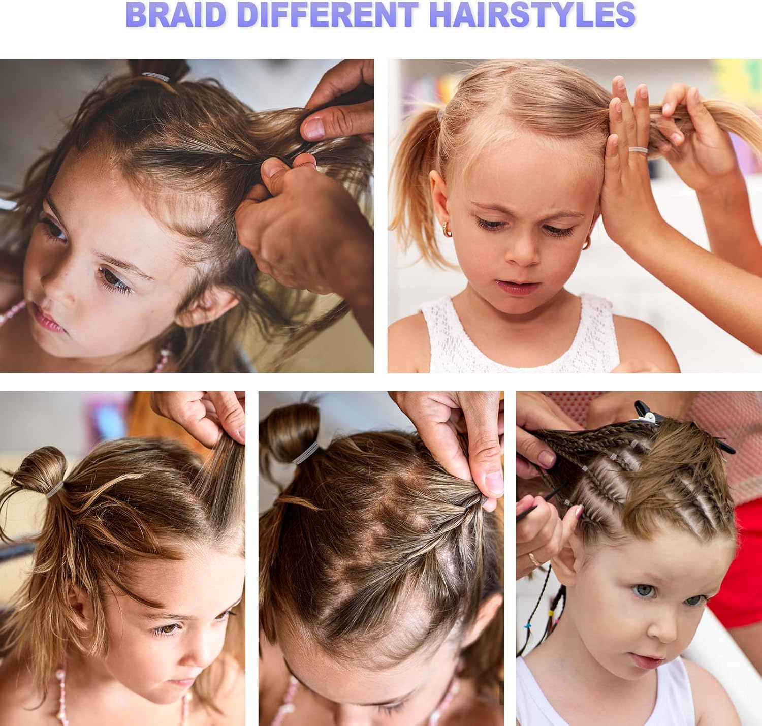 Elastiques à cheveux - 500 pièces - caoutchouc, transparents, enfants