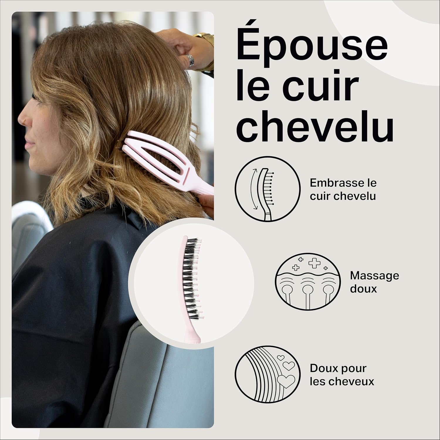 Olivia Garden - Fingerbrush Care Iconic - démêlante sanglier nylon - brillance et coiffage lisse