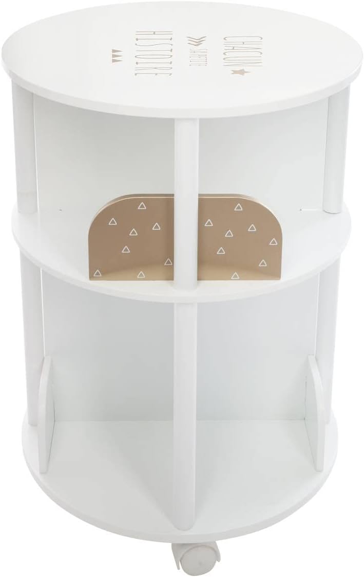 Atmosphera - Bibliothèque enfant ronde - blanc/rose H59 cm - design compact