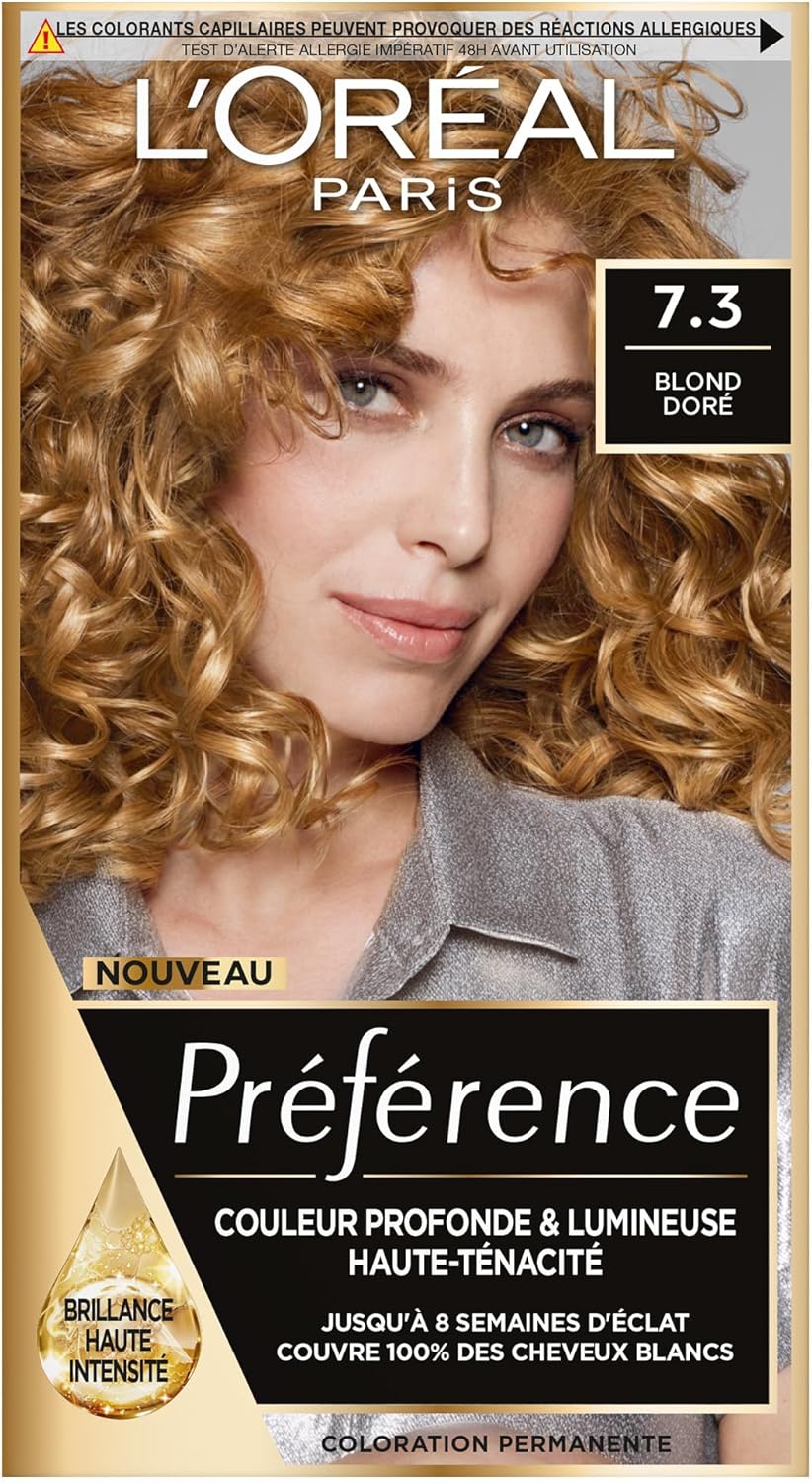 L'Oréal Paris - Préférence Floride 7.3 - blond doré - coloration permanente, couvrance totale cheveux blancs