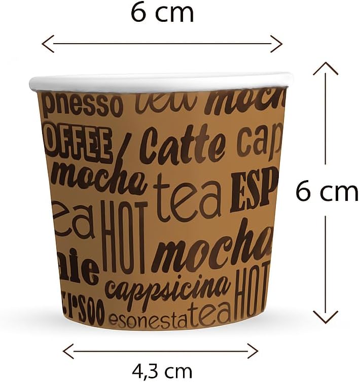 Caramont - 4 Oz Espresso - gobelets carton résistants chaleur, 1000 pièces