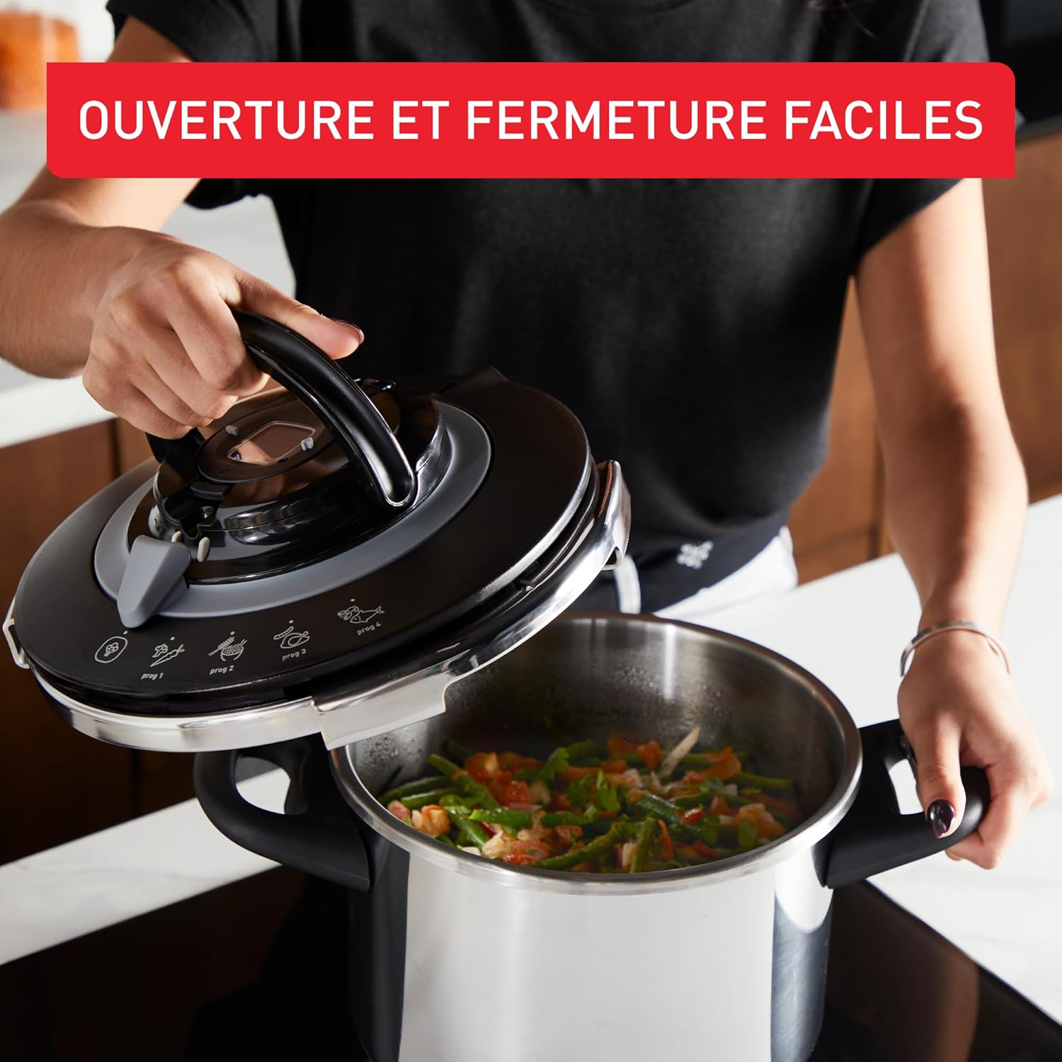 SEB - Clipso+ Chef - 10L - cocotte-minute induction, 4 programmes, ouverture facile - P4551500