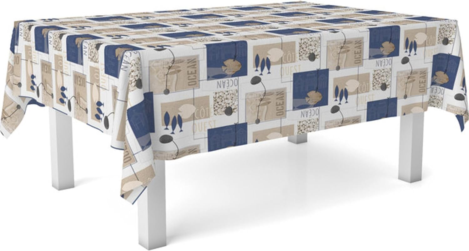Nappe en toile cirée - rectangulaire/ronde 140 cm - anti-taches, imperméable, facile d'entretien