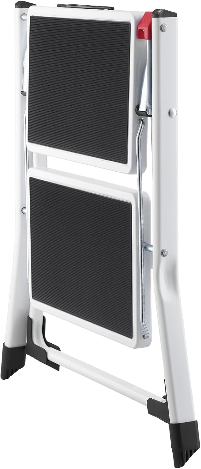 VEVOR - escabeau 2 marches - acier, 150kg - surface antidérapante, pliable