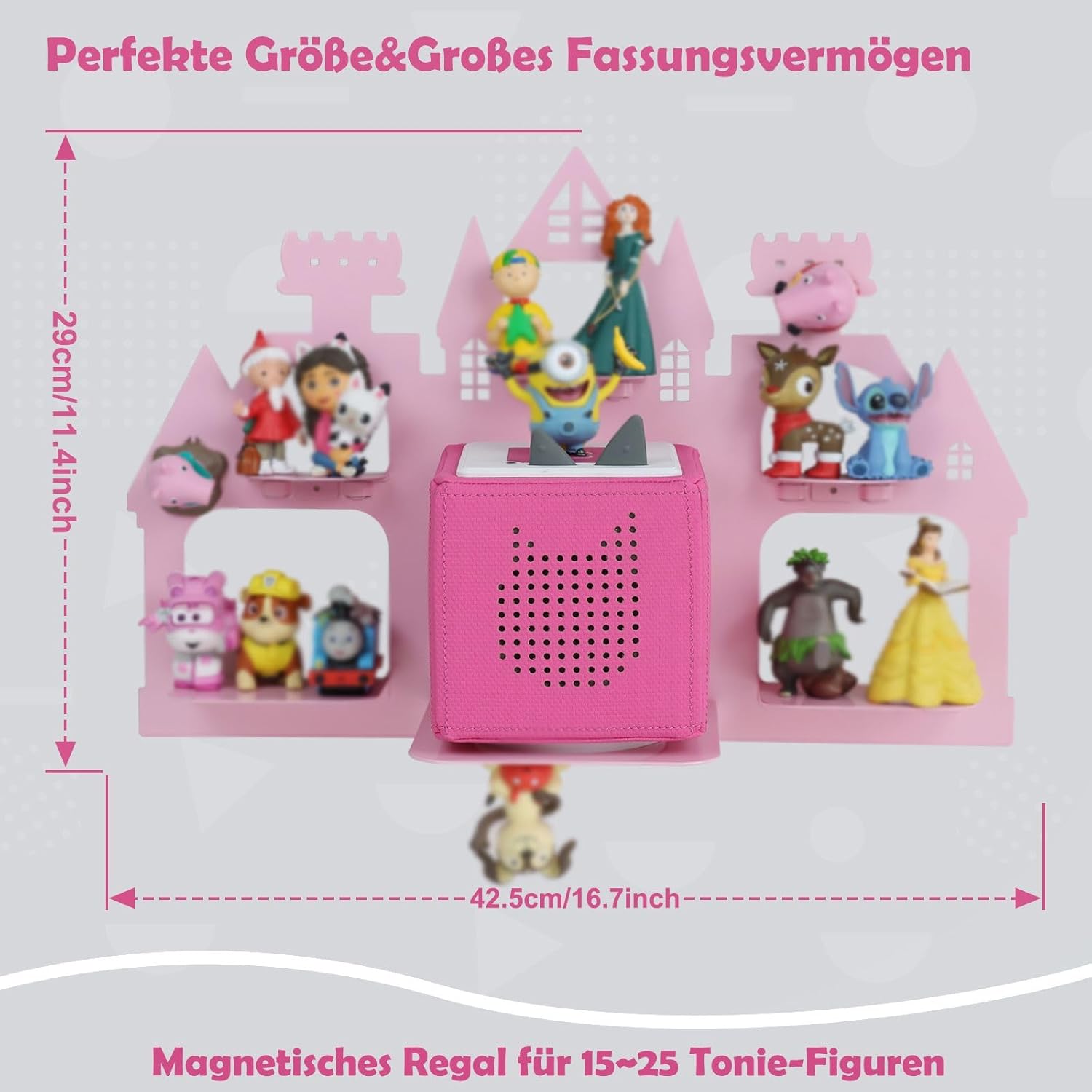 Étagère murale magnétique pour Tonies - métal - 15 à 25 figurines - rangement chambre enfant