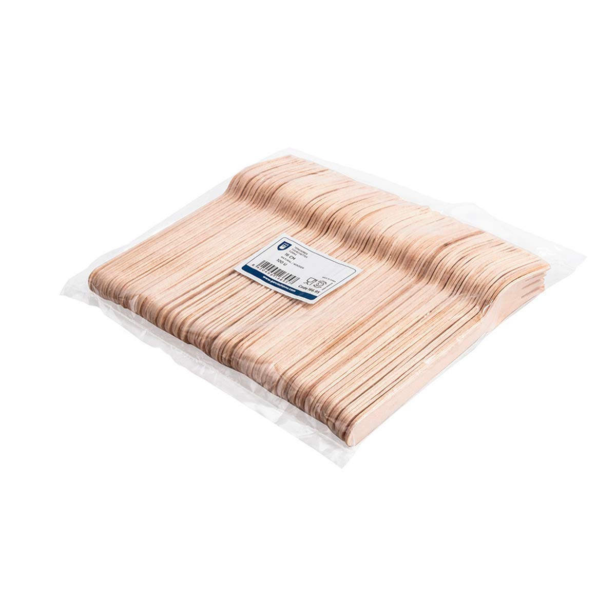 Fourchettes bois naturel 15,5cm - 100 unités - usage jetable