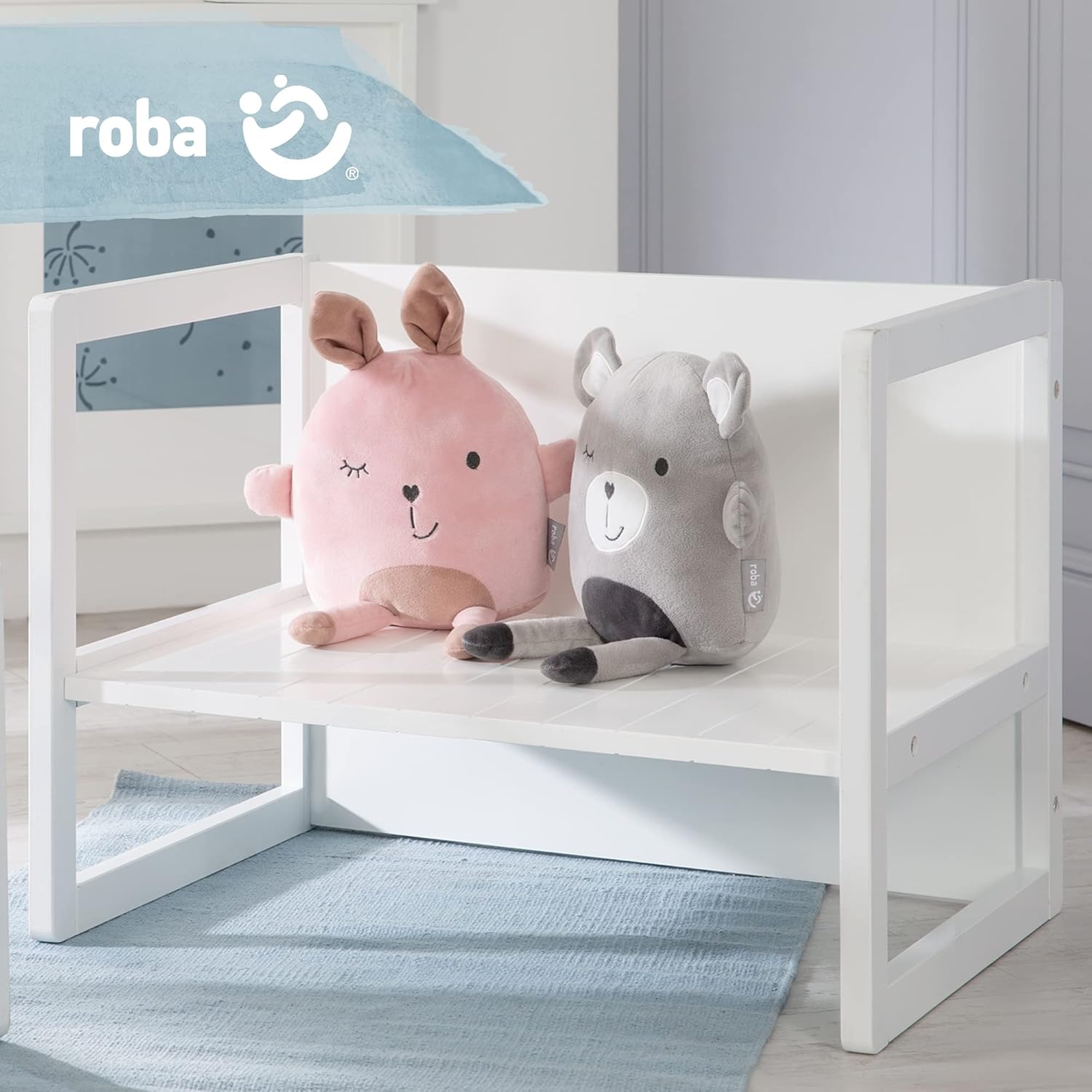 Roba - Banc Enfant 2en1 ajustable, bois, 57x44cm, table/bureau, 60kg